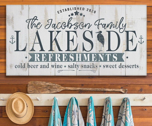 Personalized - Lakeside Refreshments - Canvas | Lone Star Art.