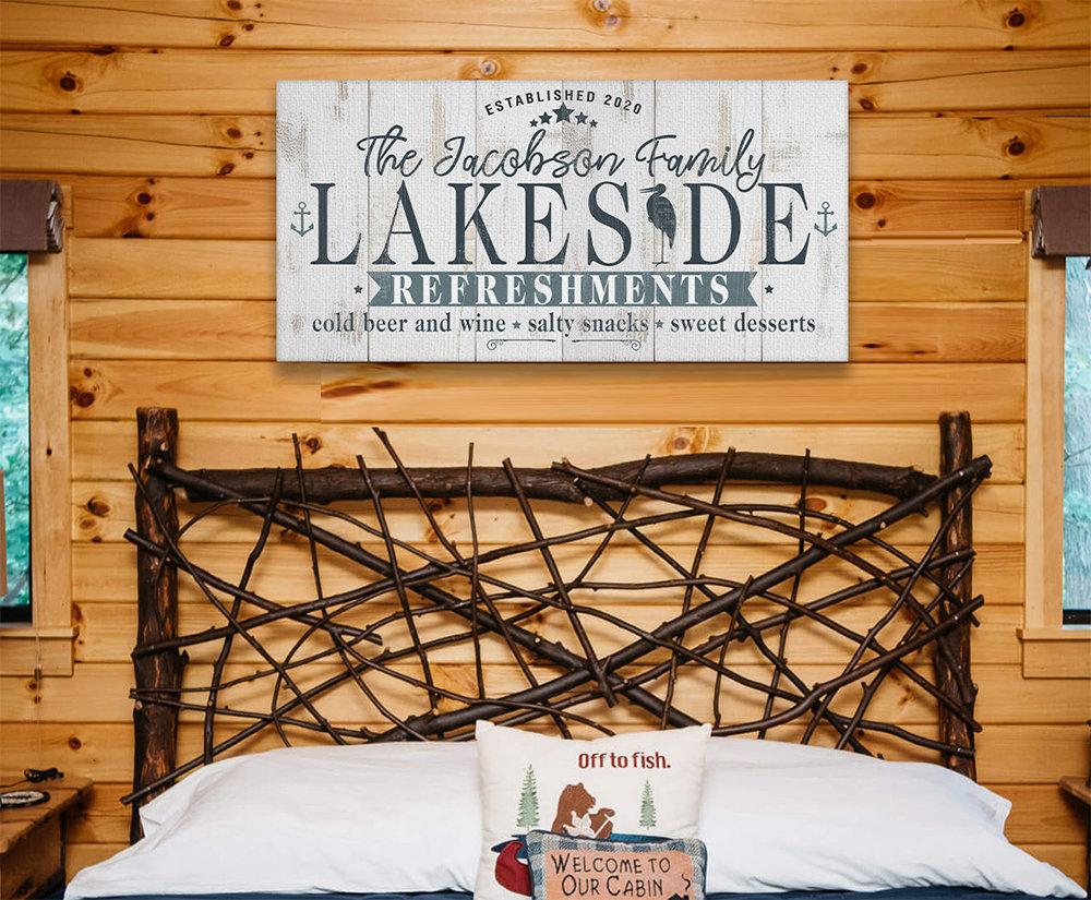 Personalized - Lakeside Refreshments - Canvas | Lone Star Art.