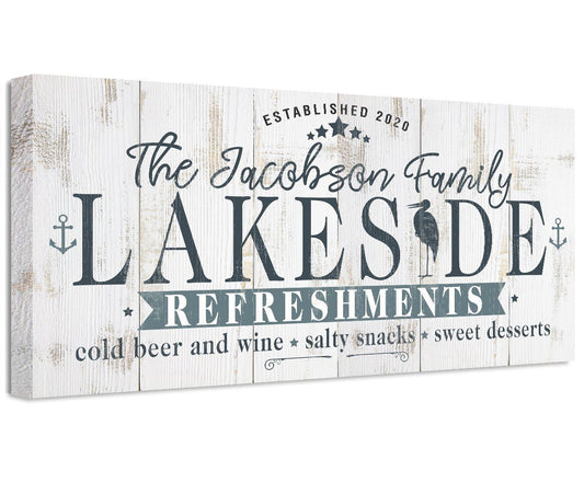 Personalized - Lakeside Refreshments - Canvas | Lone Star Art.