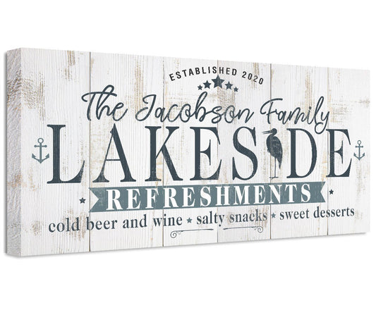 Personalized - Lakeside Refreshments - Canvas | Lone Star Art.