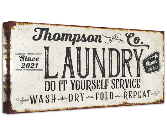 Personalized - Laundry and Co - Canvas | Lone Star Art.