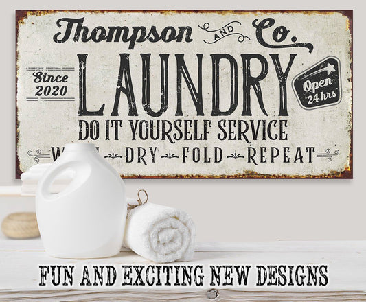 Personalized - Laundry and Co - Canvas | Lone Star Art.
