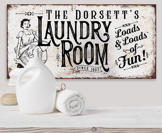 Personalized - Laundry Loads of Fun - Canvas | Lone Star Art.