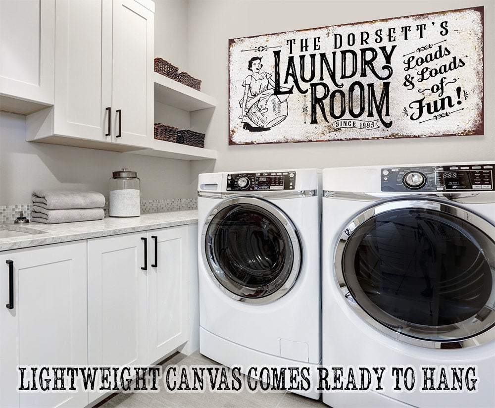 Personalized - Laundry Loads of Fun - Canvas | Lone Star Art.