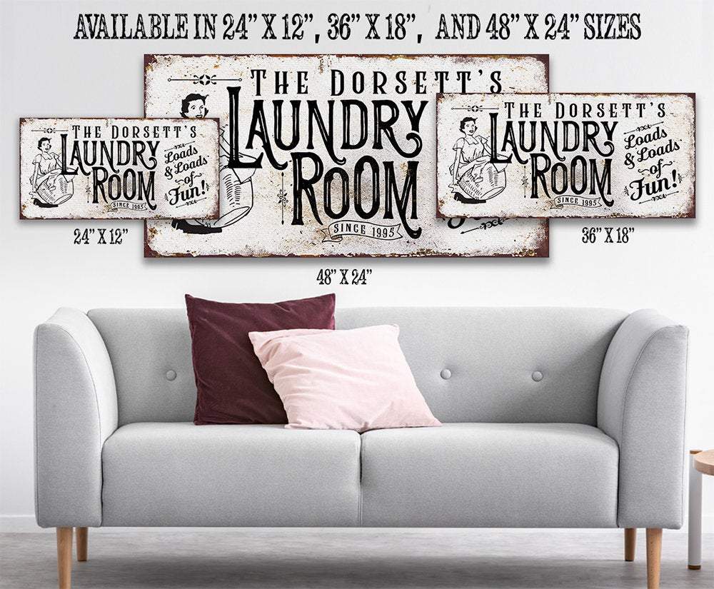 Personalized - Laundry Loads of Fun - Canvas | Lone Star Art.