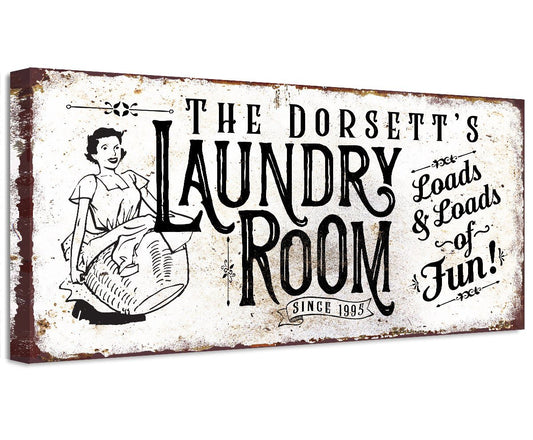 Personalized - Laundry Loads of Fun - Canvas | Lone Star Art.