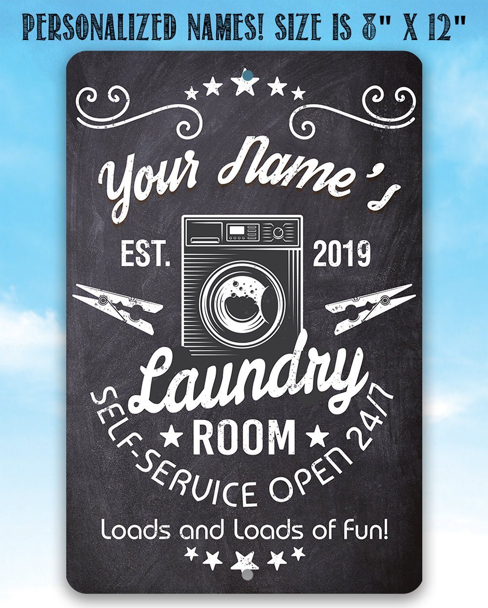 Personalized - Laundry -  Metal Sign | Lone Star Art.