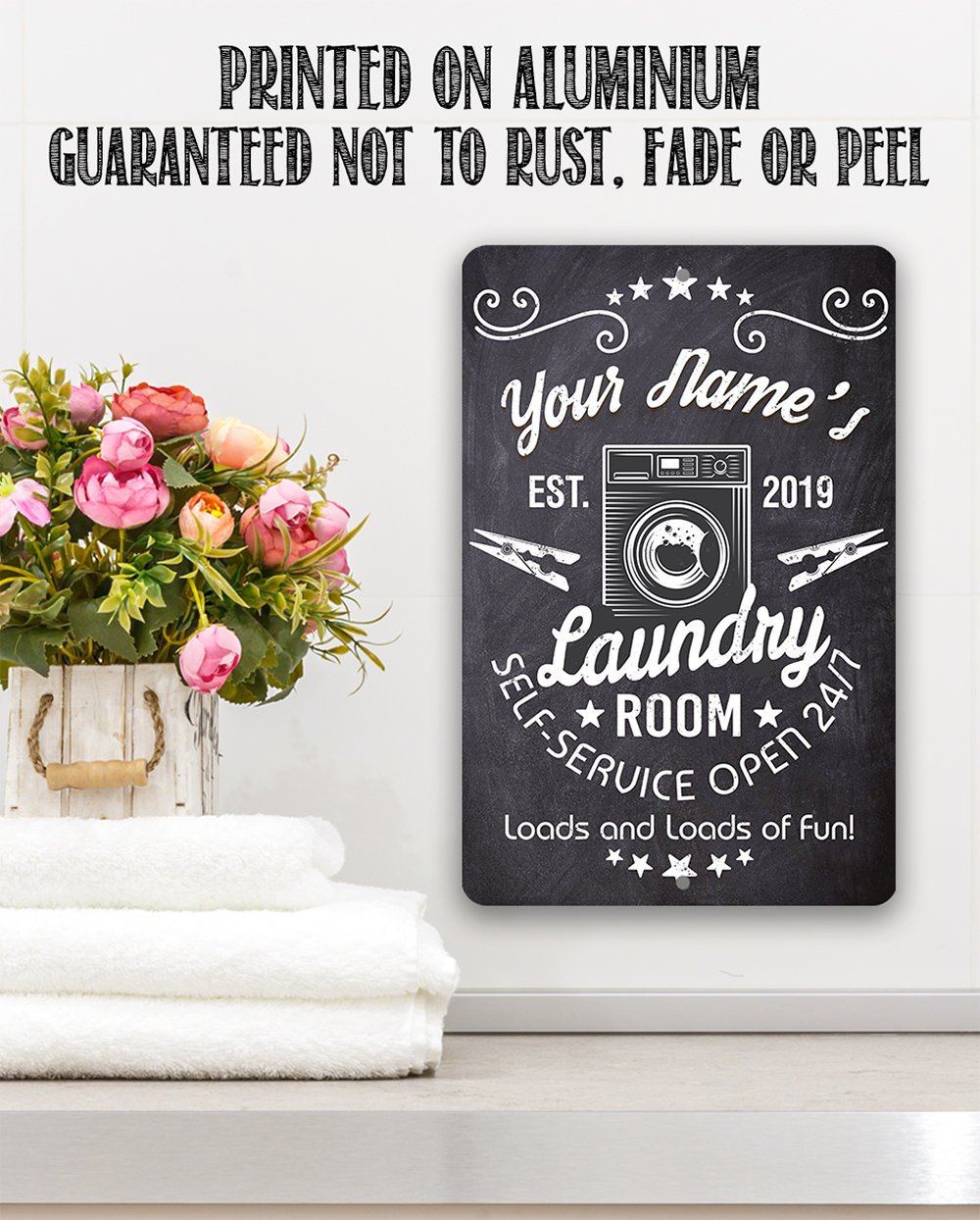 Personalized - Laundry -  Metal Sign | Lone Star Art.