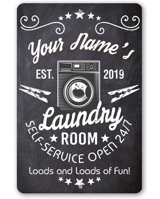 Personalized - Laundry - Metal Sign | Lone Star Art.