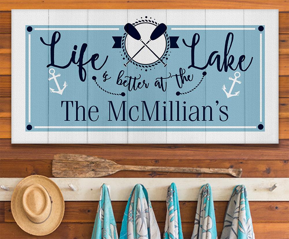 Personalized - Life is Better  At The Lake - Canvas | Lone Star Art.