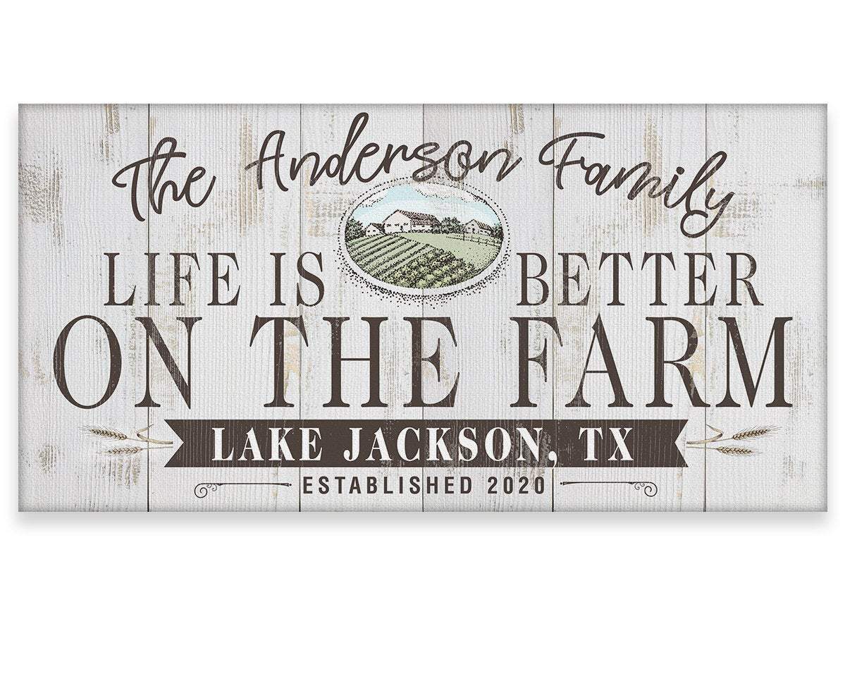 Personalized - Life Is Better On The Farm - Canvas | Lone Star Art.