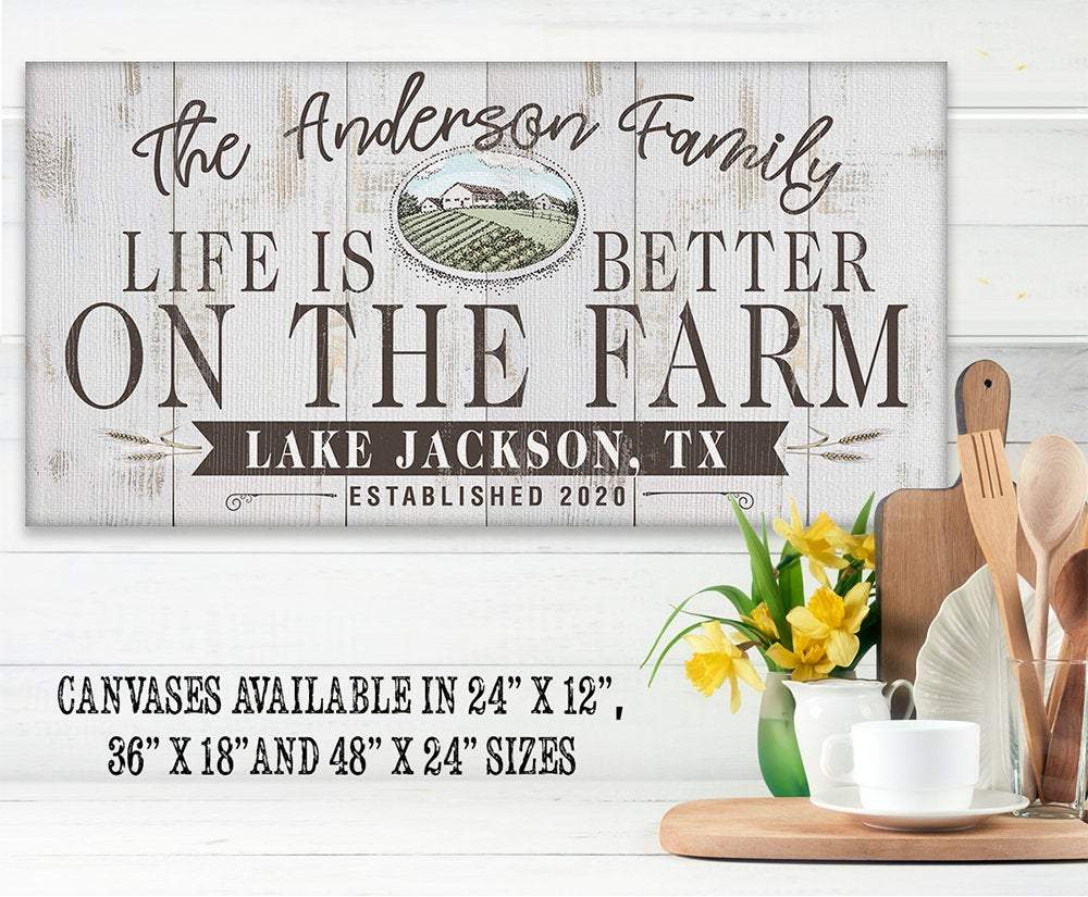 Personalized - Life Is Better On The Farm - Canvas | Lone Star Art.