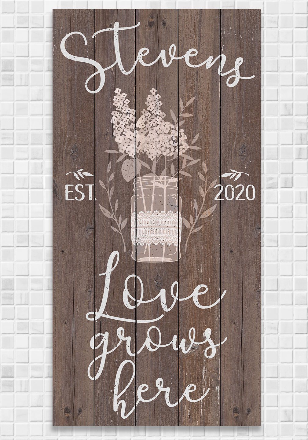 Personalized - Love Grows Here - Canvas | Lone Star Art.