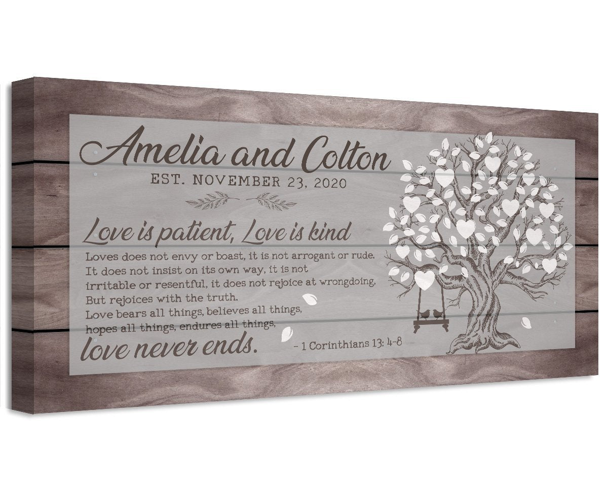 Personalized - Love Is Patient Tree - Canvas | Lone Star Art.