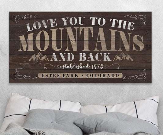 Personalized - Love You To The Mountains - Canvas | Lone Star Art.
