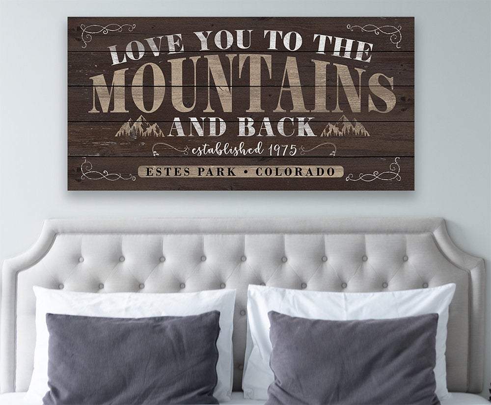 Personalized - Love You To The Mountains - Canvas | Lone Star Art.