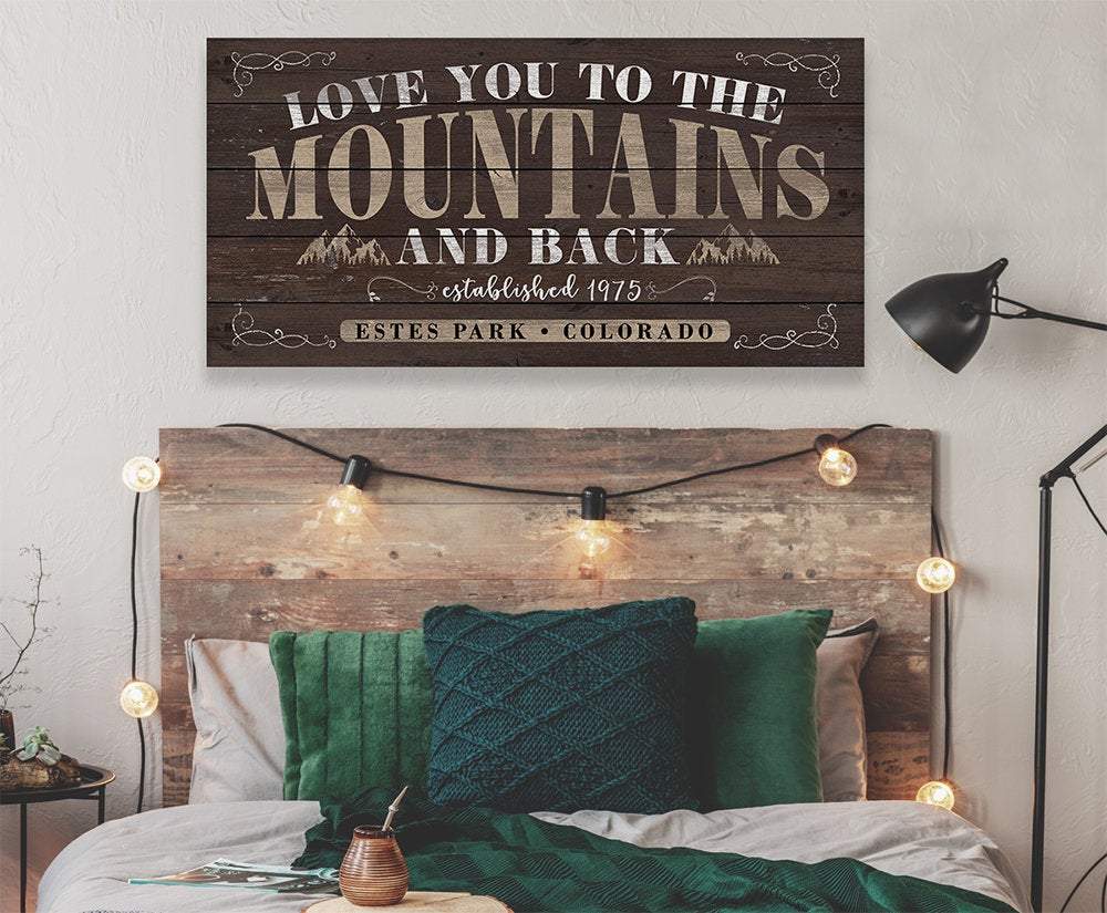 Personalized - Love You To The Mountains - Canvas | Lone Star Art.