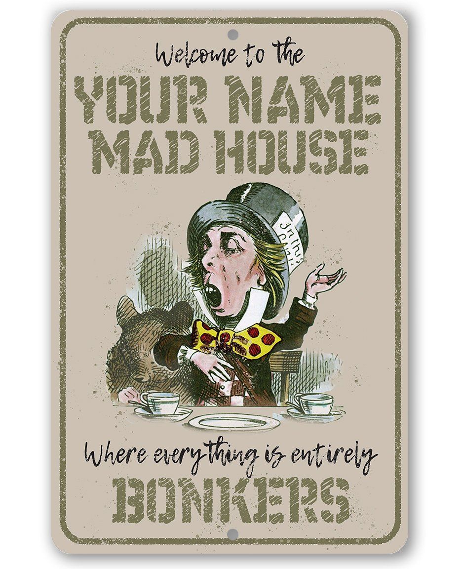 Mad Ratter Lettering Personalized - Mad Hatter - Metal Sign | Lone Star Art.
