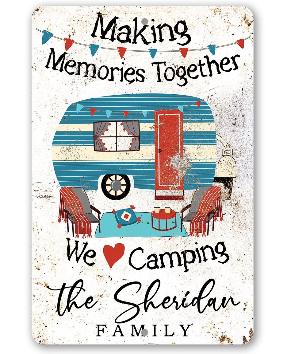 Personalized Happy Campers Metal Sign