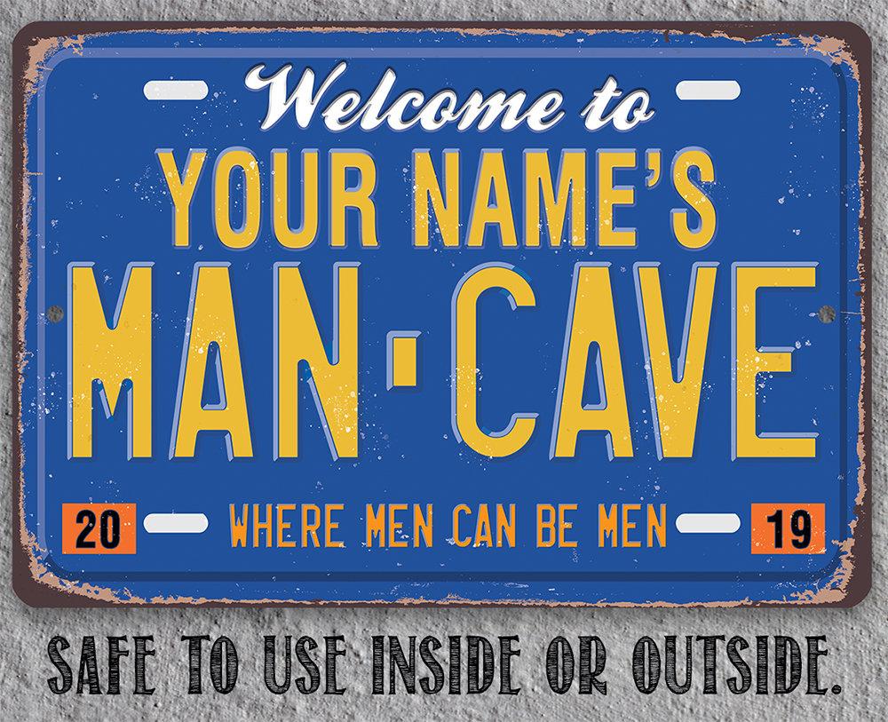 Personalized - Man Cave License Plate - Metal Sign | Lone Star Art.