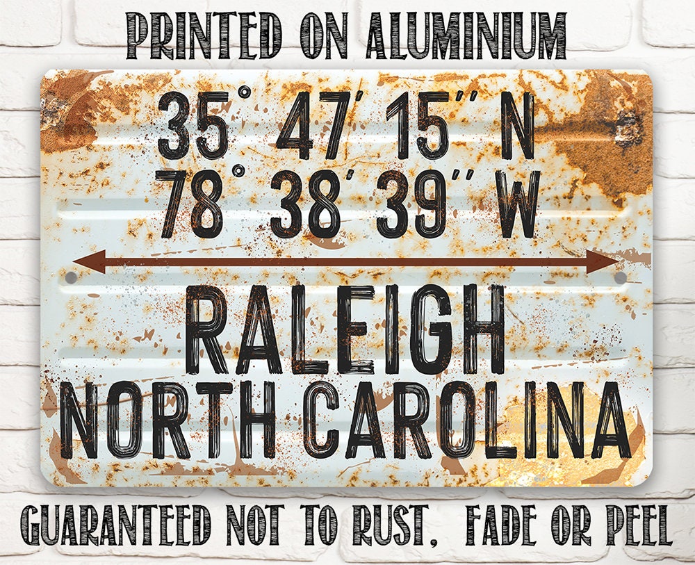 Personalized - Map Coordinates Any City Any State - 8" x 12" or 12" x 18" Aluminum Tin Awesome Metal Poster Lone Star Art 