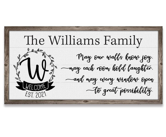 Personalized - May Our Walls Know Joy - Canvas | Lone Star Art.