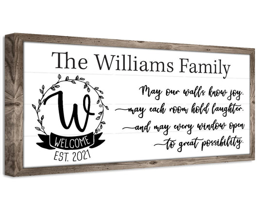 Personalized - May Our Walls Know Joy - Canvas | Lone Star Art.