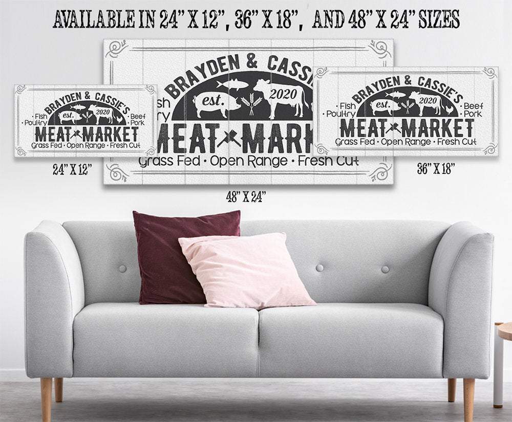 Personalized - Meat Market - Canvas | Lone Star Art.