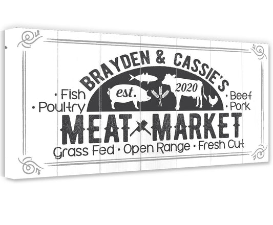 Personalized - Meat Market - Canvas | Lone Star Art.