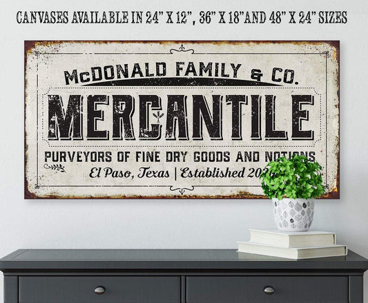 Personalized - Mercantile - Canvas | Lone Star Art.
