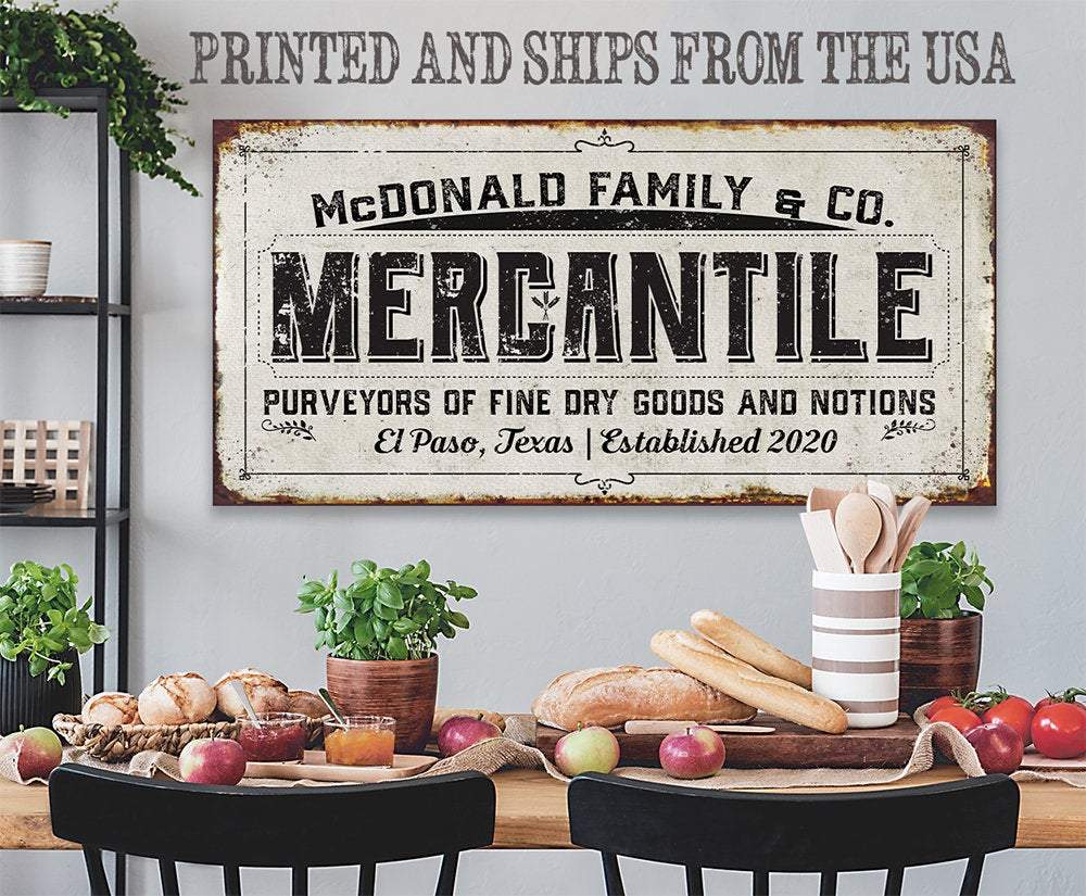 Personalized - Mercantile - Canvas | Lone Star Art.