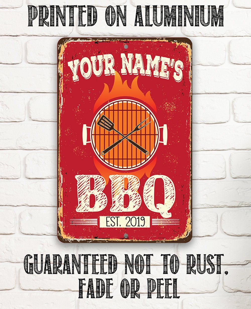 Personalized - BBQ -  Metal Sign | Lone Star Art.