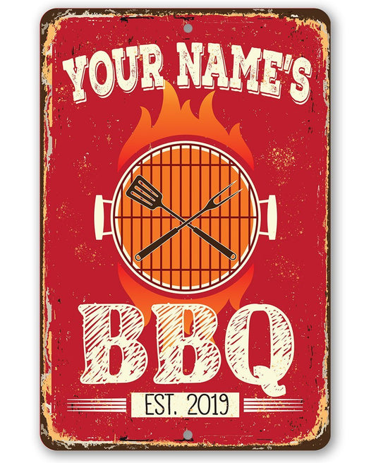Personalized - BBQ - Metal Sign | Lone Star Art.
