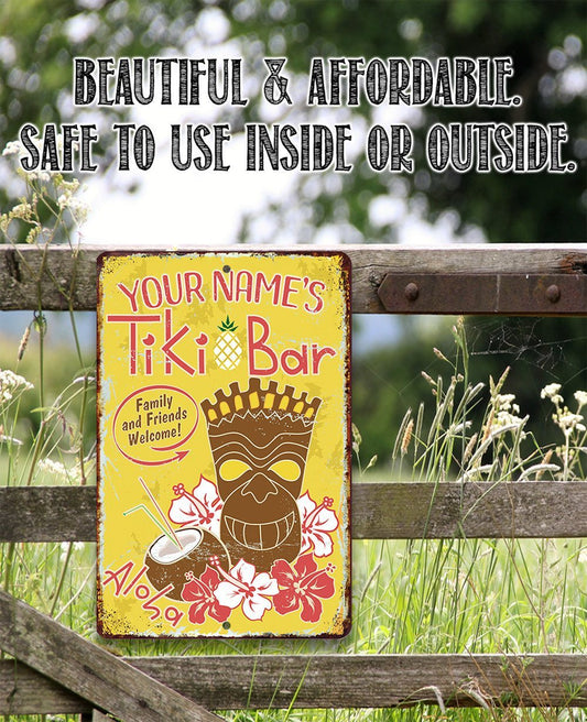 Personalized - Tiki Bar - Metal Sign | Lone Star Art.