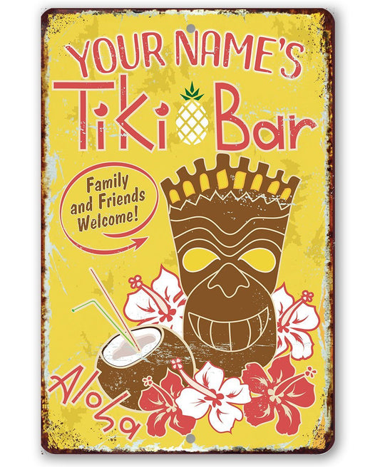 Personalized - Tiki Bar - Metal Sign | Lone Star Art.