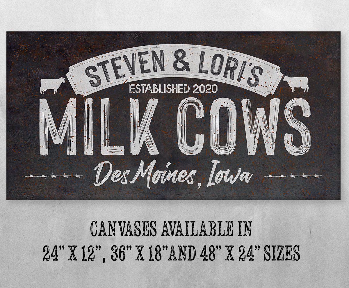 Personalized - Milk Cows - Canvas | Lone Star Art.