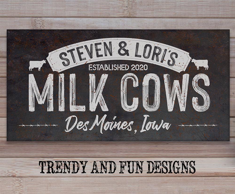 Personalized - Milk Cows - Canvas | Lone Star Art.