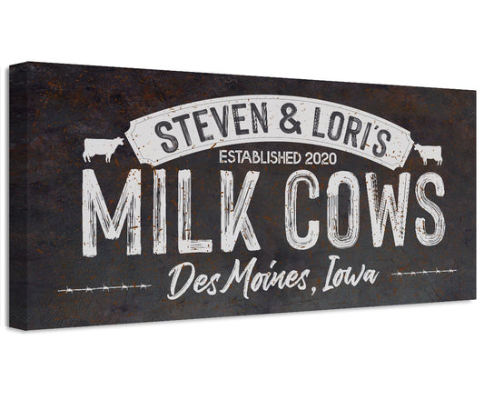 Personalized - Milk Cows - Canvas | Lone Star Art.