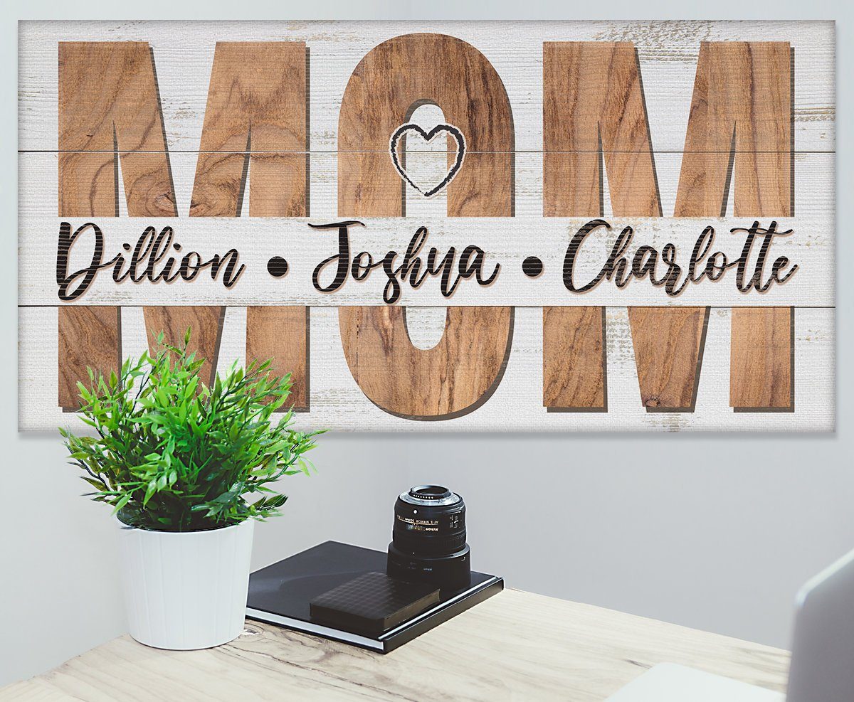 Personalized - Mom and Children - Canvas | Lone Star Art.