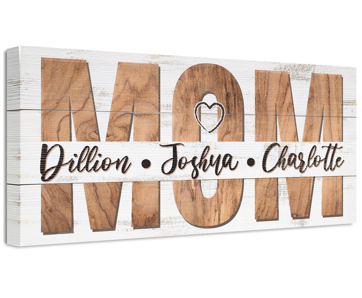 Personalized - Mom and Children - Canvas | Lone Star Art.