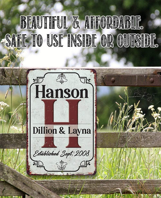 Personalized - Monogram Family - Metal Sign | Lone Star Art.