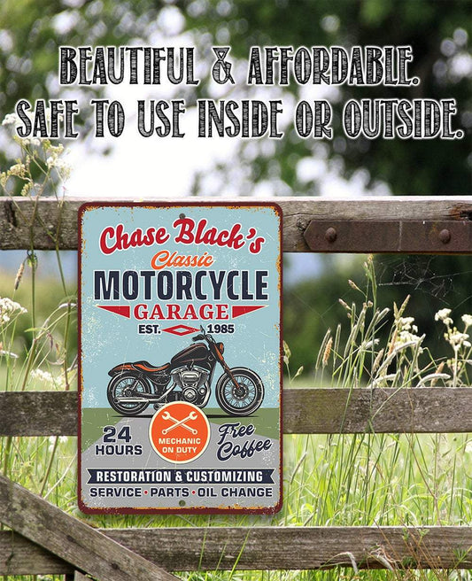 Personalized - Motorcycle Repair Garage - Metal Sign | Lone Star Art.