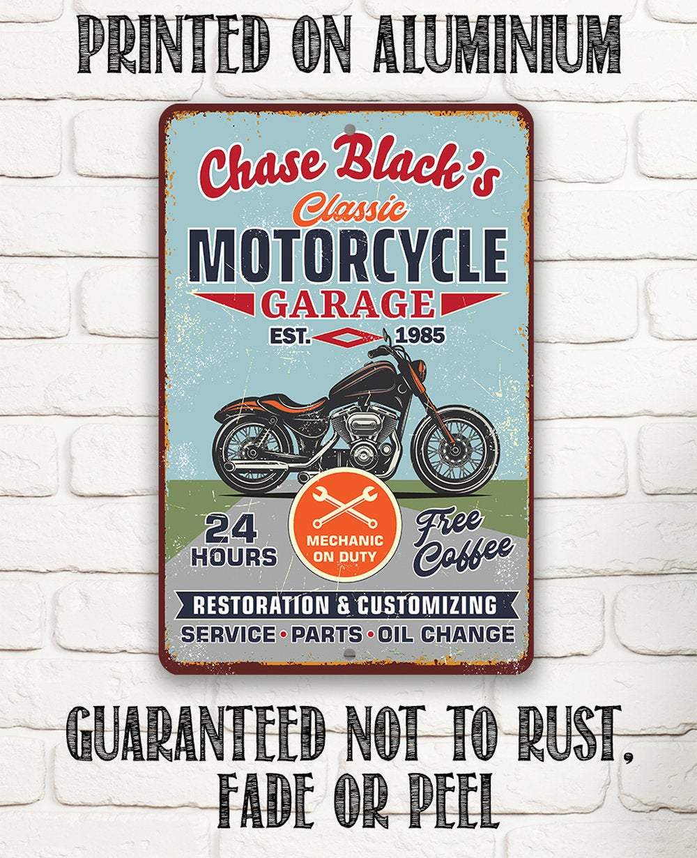Personalized - Motorcycle Repair Garage - Metal Sign | Lone Star Art.