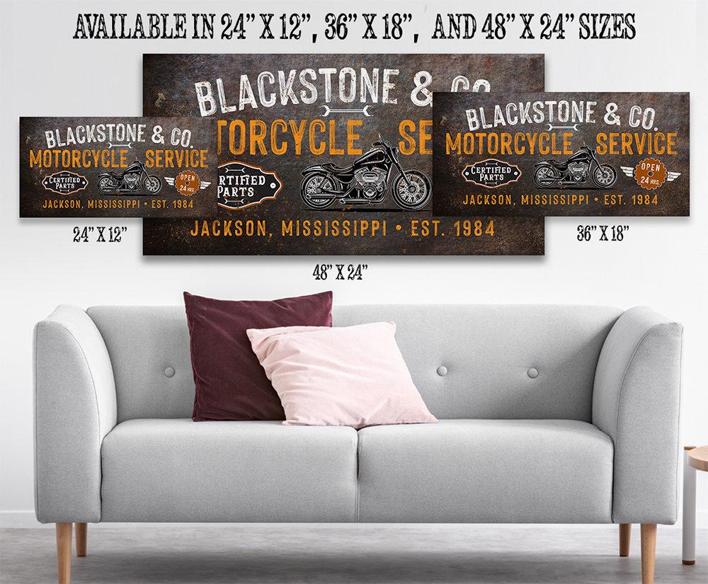 Personalized - Motorcycle Service - Canvas | Lone Star Art.