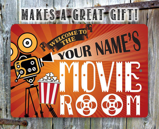 Personalized - Movie Room - Metal Sign | Lone Star Art.