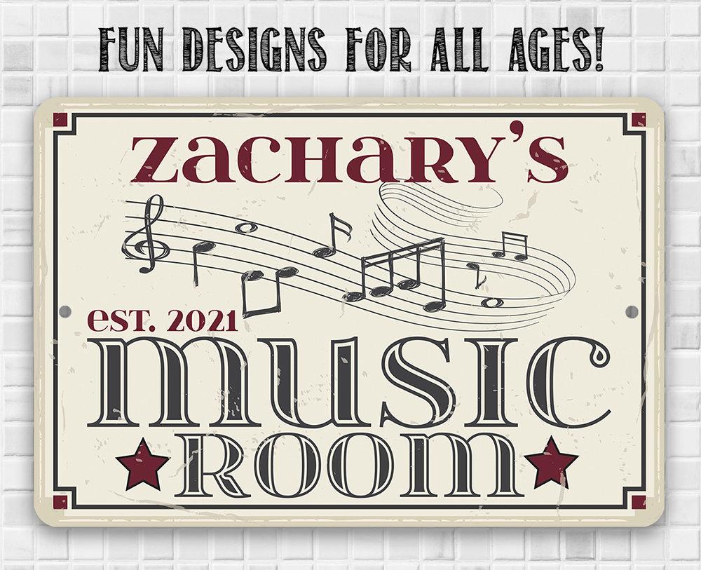 Personalized - Music Room - Metal Sign | Lone Star Art.