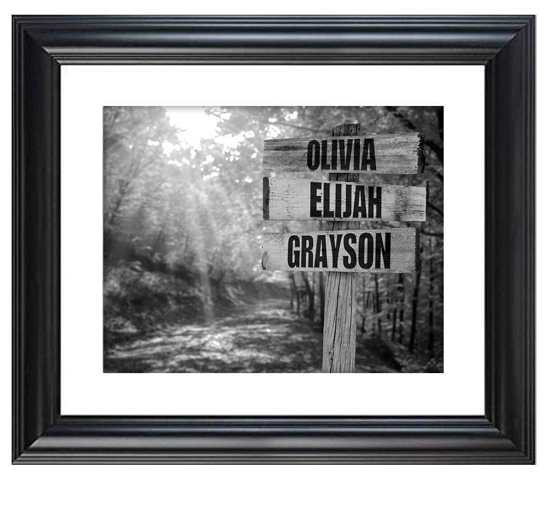 Personalized - Names Sign Post Art - Country Road - Print or Canvas | Lone Star Art.