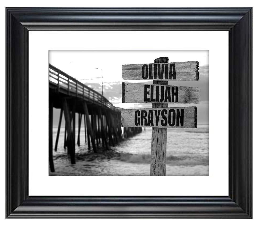 Personalized - Names Sign Post Art - Pier - Print or Canvas | Lone Star Art.