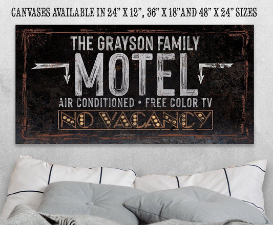 Personalized - No Vacancy Motel - Canvas | Lone Star Art.