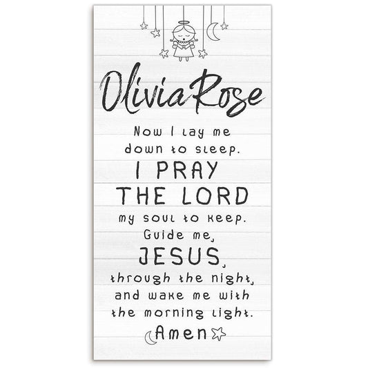 Personalized - Now I Lay Me Down - Canvas | Lone Star Art.